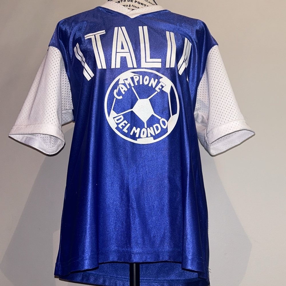 Blue and White Italia Soccer Jersey